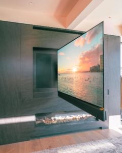 77" Sony A9G OLED TV on an articulating mount